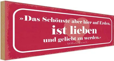 Produktbild von vianmo Holzschild 10x27 cm das Schönste ist lieben und Dekoration