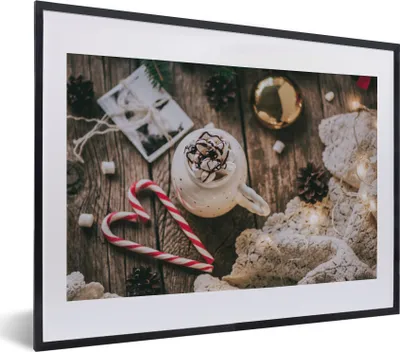 Produktbild von MuchoWow® MuchoWow® Gerahmtes Poster Weihnachten - Weihnachtsschmuck 40x30 cm - Poster mit zchwarzem Bilderrahmen - Bilderrahmen - Poster im Rahmen
