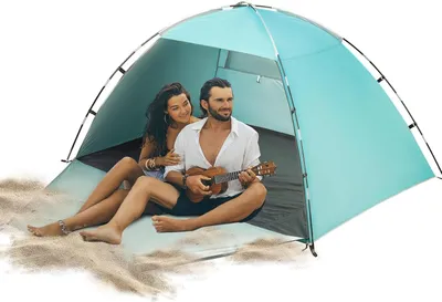 Produktbild von Famanu Strandschutzschirm tragbar, leicht, UV-Schutz 50+ - für 3-4 Personen