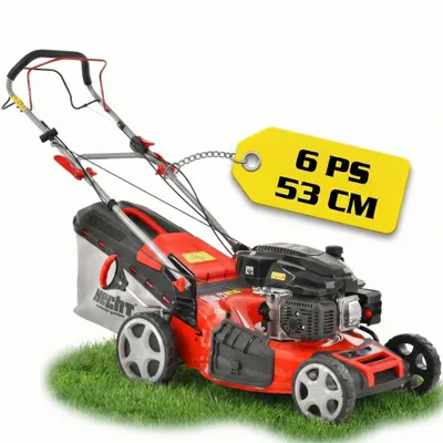 Produktbild von HECHT 554 SX Rasenmäher Benzin mit Antrieb | 53 cm Schnittbreite | 5in1 | 75L | 6 PS | Mulchkit