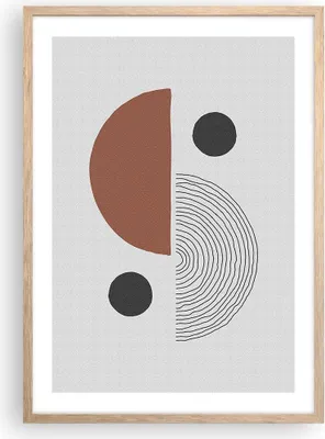 Produktbild von Gerahmtes Poster - Rahmen in heller Eiche - Abstraktion Figuren Geometrisch - 50x70 cm - Wand Bild - Wanddeko - Wandbilder - Wandposter - Bilderrahmen - Bilder - Kunstdruck - P2NPA50x70-4153