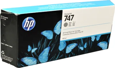 Produktbild von HP 747 Grau DesignJet Tintenpatrone, 300 ml, HP DesignJet Z9 Druckerserie, Thermal Inkjet, Grau, P2V86A, Business, Singapur