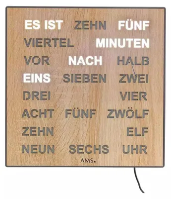 Produktbild von AMS 1237 digitale Wortuhr Deutsch LED-Anzeige