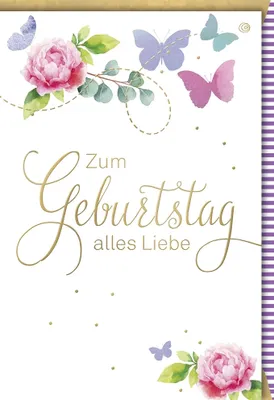 Produktbild von Geburtstag - Glückwunschkarte im Format 11,5 x 17 cm mit Umschlag