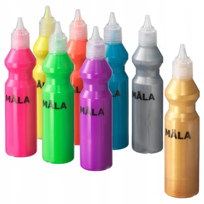 Zdjęcie produktu dla Zestaw 8 sztuk farb fluorescencyjnych IKEA MALA