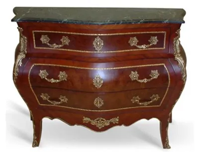 Produktbild von Casa Padrino Barock Kommode Mahagoni Braun mit Marmorplatte und goldenen Metallapplikationen 124 x 49 x 96 cm - Hotel Collection