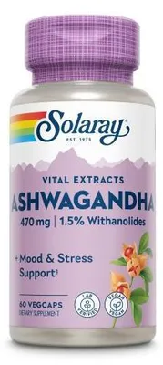 Obrázek produktu pro Ashwagandha Extract Solaray Capsules 60 kapslí