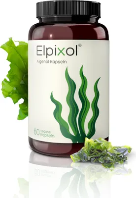 Produktbild von Elpixol® Algenöl 1000mg Kapseln mit EPA+DHA - Omega-3 - vegan 3x60 Stück