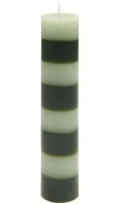 Obrázek produktu pro Tyčová svíčka, pruhovaná, zelená, 4 x 20 cm, doba hoření: 30 h