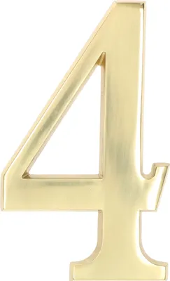 Produktbild von KOTARBAU® 3D Hausnummer Ziffer"4“ aus Messing 20 cm Türnummer für Häuser Siedlungen Hotels Wohnungen 100% Messing