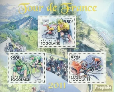 Produktbild von Briefmarken Togo 2011 Mi 4305-4307 Kleinbogen (kompl. Ausgabe) postfrisch Tour de France 2011