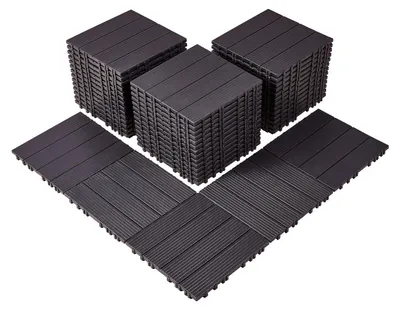 Produktbild von Terrassenplatten - Bodenfliesen - Balkonplatten - Terrassendielen - Kunststoffplatten - Set mit 54 Stück, 29,5 x 29,5 cm