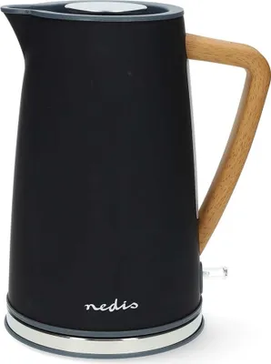 Produktbild von Nedis Wasserkocher - 1.7 l - Soft-Touch - Schwarz - Um 360 Grad drehbar - Verdecktes Heizelement - Strix Controller - Boil-dry protection
