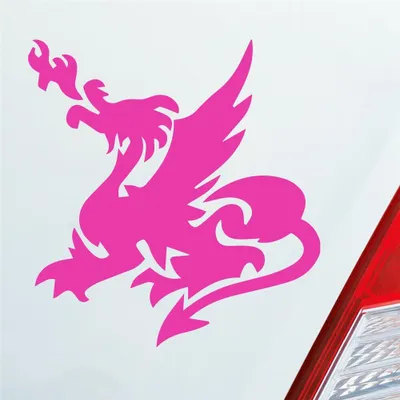 Produktbild von Auto Aufkleber Chinesischer Drache Dragon Fire 10x9,5 cm Pink Sticker Heckscheibenaufkleber