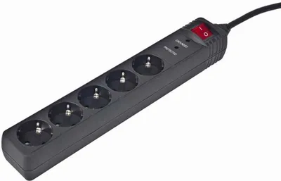 Produktbild von Gembird SPG5-C-10, 250 J, 5 AC-Ausgänge, Typ F, 250 V, 50 - 60 Hz, 16 A