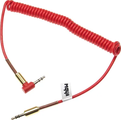 Produktbild von vhbw Stereo Audio Kabel Adapter kompatibel mit Sony MDR-1A, MDR-10R, 1ADAC Kopfhörer - 3,5 mm auf 3,5 mm Klinkenstecker, Vergoldet, Gewinkelt Rot Gold