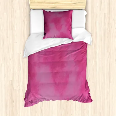 Produktbild von ABAKUHAUS Hot Pink Mantele, Mottled Vibrant, Milbensicher Allergiker geeignet mit Kissenbezügen, 135 cm x 200 cm - 80 x 80 cm, Hot Pink