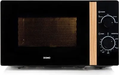 Immagine prodotto di Forno a microonde DOMO DO2820, 20 L, 700 W, timer 35 min, funzione scongelamento, 44 x 35,8 x 25,8 cm, nero effetto legno