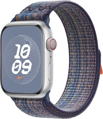 Produktbild von Apple Watch Nike Sport Armband 45mm Smartwatch (MTL53ZM/A) Game Royal/Orange