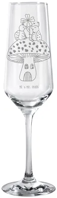 Produktbild von Mr. & Mrs. Panda Glas Marienkäfer Fliegenpilz - Transparent - Geschenk, Wohnung, Sektflöte, Lustige Sprüche, Trinkglas, Zuhause, Fleigenpilzhaus, Haus, Kelchglas