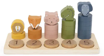Immagine prodotto di Trixie Puzzle numerico in legno con animali 0-5 Giocattolo educativo in legno