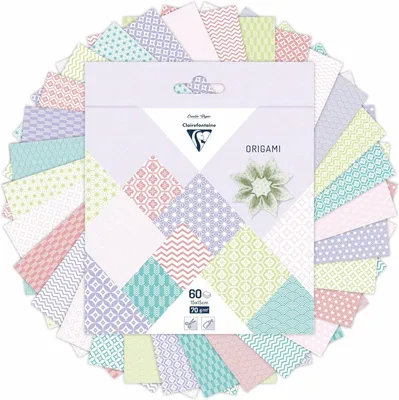 Zdjęcie produktu dla Clairefontaine 95634C, Papier, Wielobarwny, Wzór, Kwadrat, 70 g/m², 150 mm