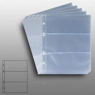 Produktbild von Prophila Collection 50 Banknoten-Hüllen für je 3 Banknoten, Fachformat: 167 x 71 mm, Hüllenformat: 187 x 222 mm klar