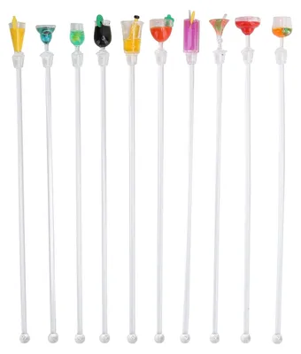 Productafbeelding van 10 Stuks Cocktail Roerstokjes - Kleurrijke Acryl Mixer voor Dranken