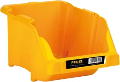 Produktbild von Perel Sichtlagerkasten, stapelbar, Kunststoff, 152 x 245 x 122 mm, Gelb