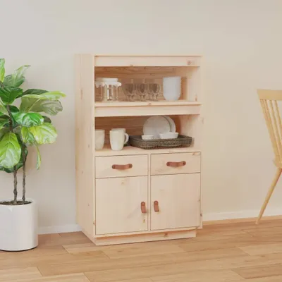 Produktbild von The Living Store Highboard 67x40x108,5 cm Massivholz Kiefer