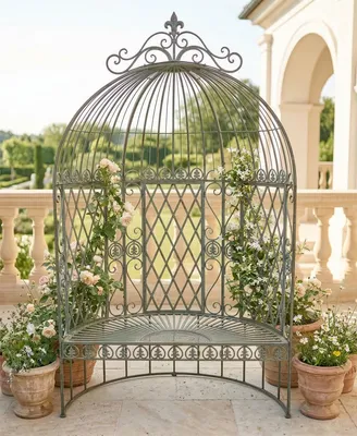 Produktbild von Sitzbank "Romantique" aus Metall, wetterfest, 2-Sitzer Gartenbank, Metallbank