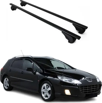 Obrázek produktu pro Příčné střešní nosiče pro Peugeot 407 (2004–2011), černé