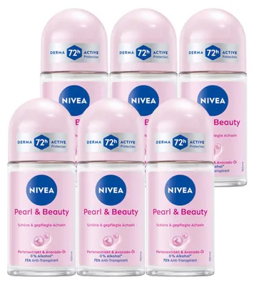 Image de Nivea Deo Pearl Beauty RollOn 72h protection anti-transpirante 50ml pack de 6