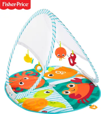 Produktbild von Fisher-Price Faltbare Meeres-Spieldecke, Babydecke, Spielmatte, Krabbeldecke