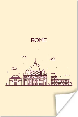 Produktbild von MuchoWow® Poster Italien - Rom - Skyline 80x120 cm - Papierdruck