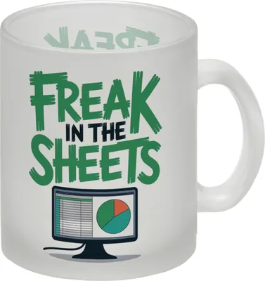 Produktbild von FREAK IN THE SHEETS Glas Tasse für IT-Profis Excel