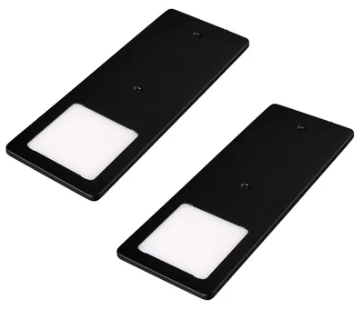 Image de kalb | Spots encastrés LED noirs 5 W - luminaire de cuisine très plat, lot de 2 spots encastrables, lumière blanc chaud