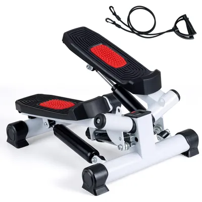 Produktbild von COSTWAY Mini-Stepper mit Power Ropes, Swing Stepper 150 kg belastbar, 2 in 1 Up-Down Stepper mit Widerstand & LCD Anzeige, Fitnessgerät Home Trainer
