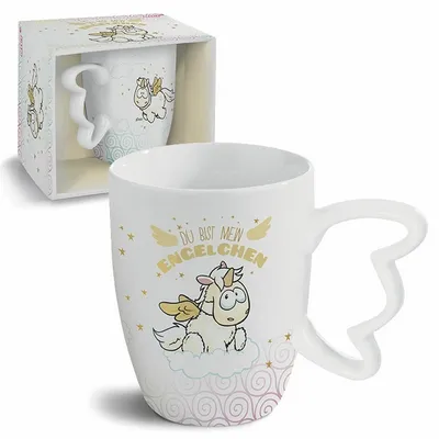 Produktbild von NICI Theodor and Friends Tasse Einhorn-Engel Angelia, Kaffeetasse, Teetasse, Porzellantasse, Porzellan, 310 ml, 46369
