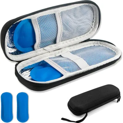 Produktbild von Insulinekühltasche Medikamentenkühler Kühltasche - 20 x 7 x 5 cm - Oxford-Gewebe - Schwarz - Für Reisen und Camping