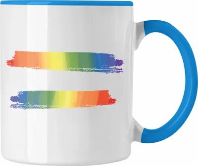 Produktbild von Trendation - Regenbogen Tasse Geschenk LGBT Schwule Lesben Transgender Grafik Pride (Blau)