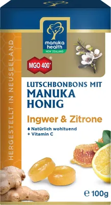 Produktbild von Manuka Health Mgo 400+ Lutschbonb.Ingwer-Zitrone 100 g
