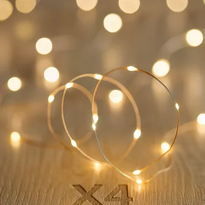 LED-Lichterkette 4x30 warmweiß, Kupferdraht, batteriebetrieben