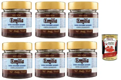 Produktbild von Zaini, Emilia Cerma extra fondente senza zuccheri aggiunti, Extra dunkle Brotaufstriche Creme ohne Zucker 6x 200g + Italian Gourmet polpa 400g