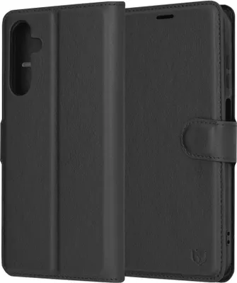 Produktbild von Techsuit Leder Folio Book Wallet Klapphülle für Samsung Galaxy A25 - Schwarz