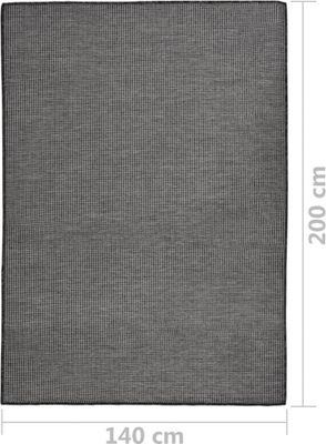 vidaXL Outdoor-Teppich Flachgewebe 140x200 cm Grau