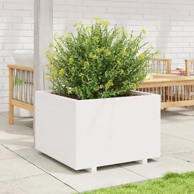 Produktbild von Möbel Pflanzkübel Weiß 70x70x49,5 cm Massivholz Kiefer - Beete 3282525