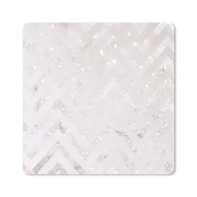 Produktbild von MuchoWow® Mauspad Mousepad Marmor - Weiß - Glitter 20x20 cm - Mousepads - Maus Mat - Pad - Mausunterlage - Desk Mat - Bureauartikeln