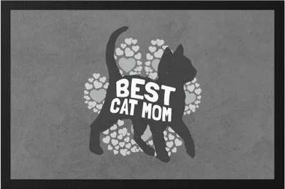 Produktbild von Best Cat Mom Fußmatte Katzen-Mama Geschenk Katzenliebhaber Katzenbesitzer Katzen Kätzchen