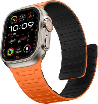 Image de Bracelet en silicone magnétique, compatible avec Apple Watch, de 38 à 49 mm, bracelet de sport pour montre